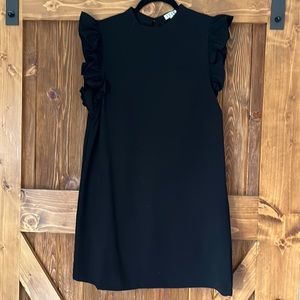 Black ruffle sleeve dress